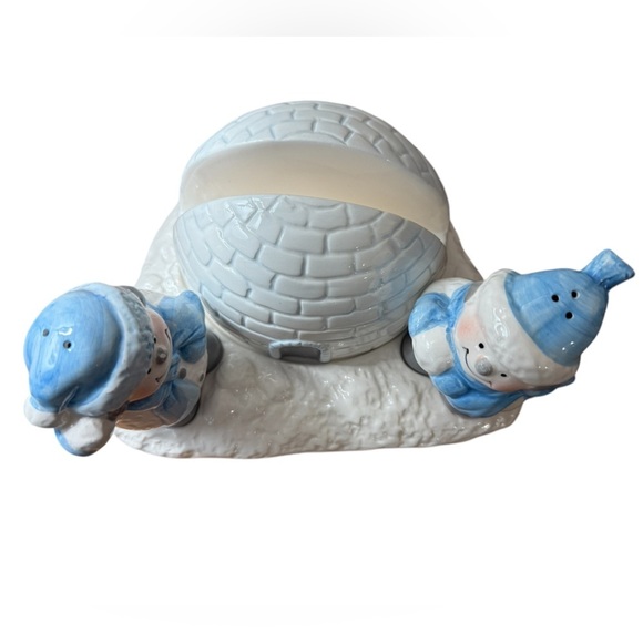 Christmas Around the World Snowman Napkin Salt Pepper Shaker Set House Of Lloyd - Picture 9 of 9